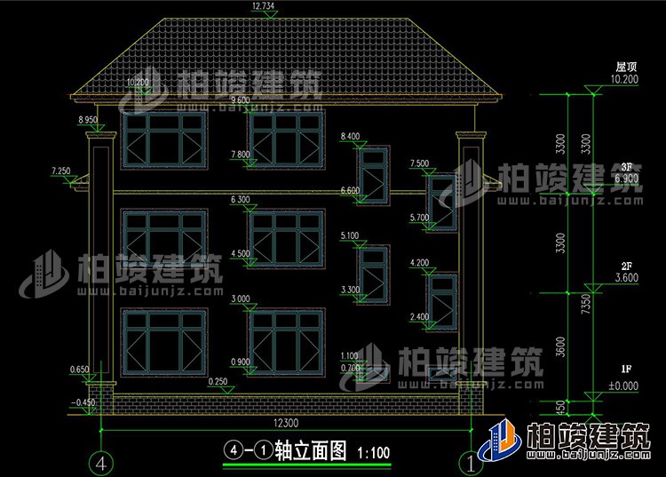 背立面图