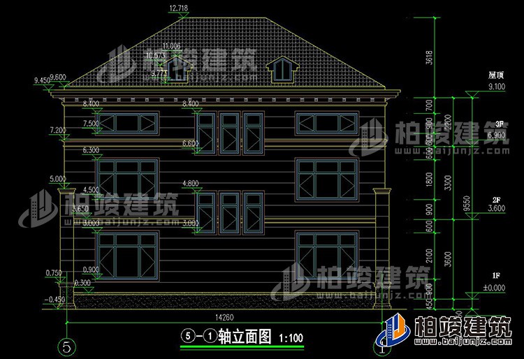 背立面图