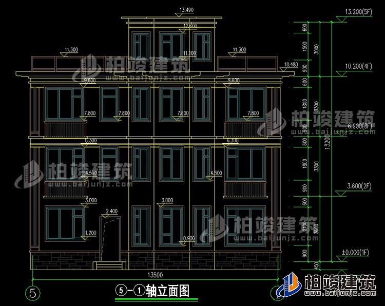 背立面图